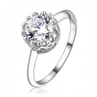Женское кольцо VELI бижутерия с белым кристаллом Сокровище морей 171600