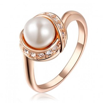 Женское кольцо VELI бижутерия с белым искусственным жемчугом Раймонда 504532