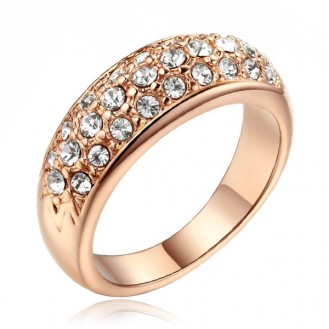 Женское кольцо VELI бижутерия с белыми кристаллами Нежность 455549