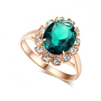 Женское кольцо VELI бижутерия с зелёным кристаллом La scalla 412034