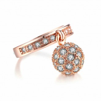 Женское кольцо VELI бижутерия с белыми кристаллами Венчальное 412029
