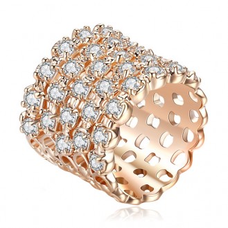 Женское кольцо VELI бижутерия с белыми кристаллами Изумление блеска 150833