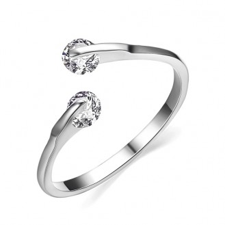 Женское кольцо VELI бижутерия с белыми кристаллами Allegra 408790