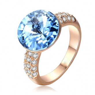 Женское кольцо VELI бижутерия с голубым камнем Австралия 362510