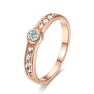 Женское кольцо VELI бижутерия с белыми кристаллами Красавица 802591