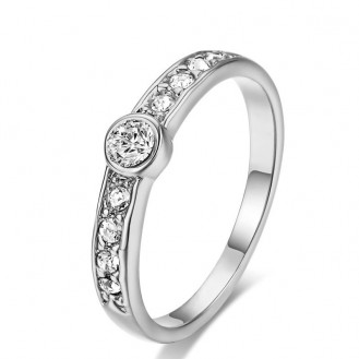 Женское кольцо VELI бижутерия с белыми кристаллами Classic 684389