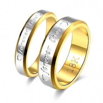 Парные кольца для влюблённых VELI бижутерия с гравировкой Forever Love 155480
