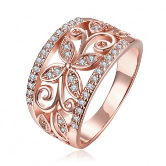 Женское кольцо VELI бижутерия с белыми кристаллами Sara 167227
