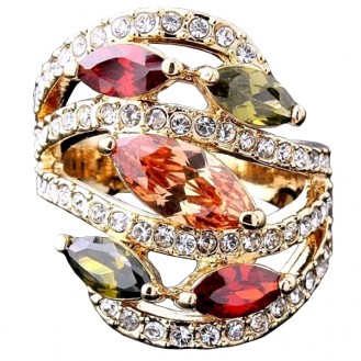 Женское кольцо VELI бижутерия с кристаллами Swarovski Игра цвета 172187
