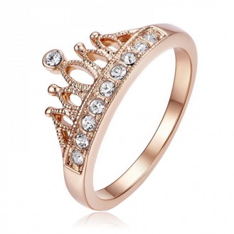Женское кольцо VELI бижутерия с белыми кристаллами Корона 175254