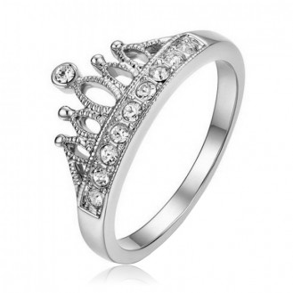 Женское кольцо VELI бижутерия с белыми кристаллами Корона 182148
