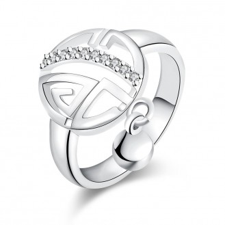 Женское кольцо VELI бижутерия с брелочком Меандр Верный выбор 165439