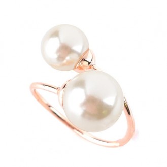 Женское кольцо VELI бижутерия с белым искусственным жемчугом Флоренция 937624