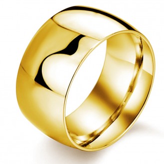 Широкое мужское кольцо VELI бижутерия из нержавеющей медицинской стали с позолотой Zellige 171900