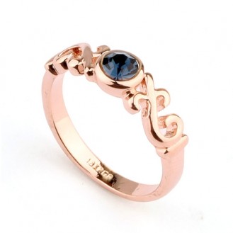 Женское кольцо VELI бижутерия с синим кристаллом Авалон 524286