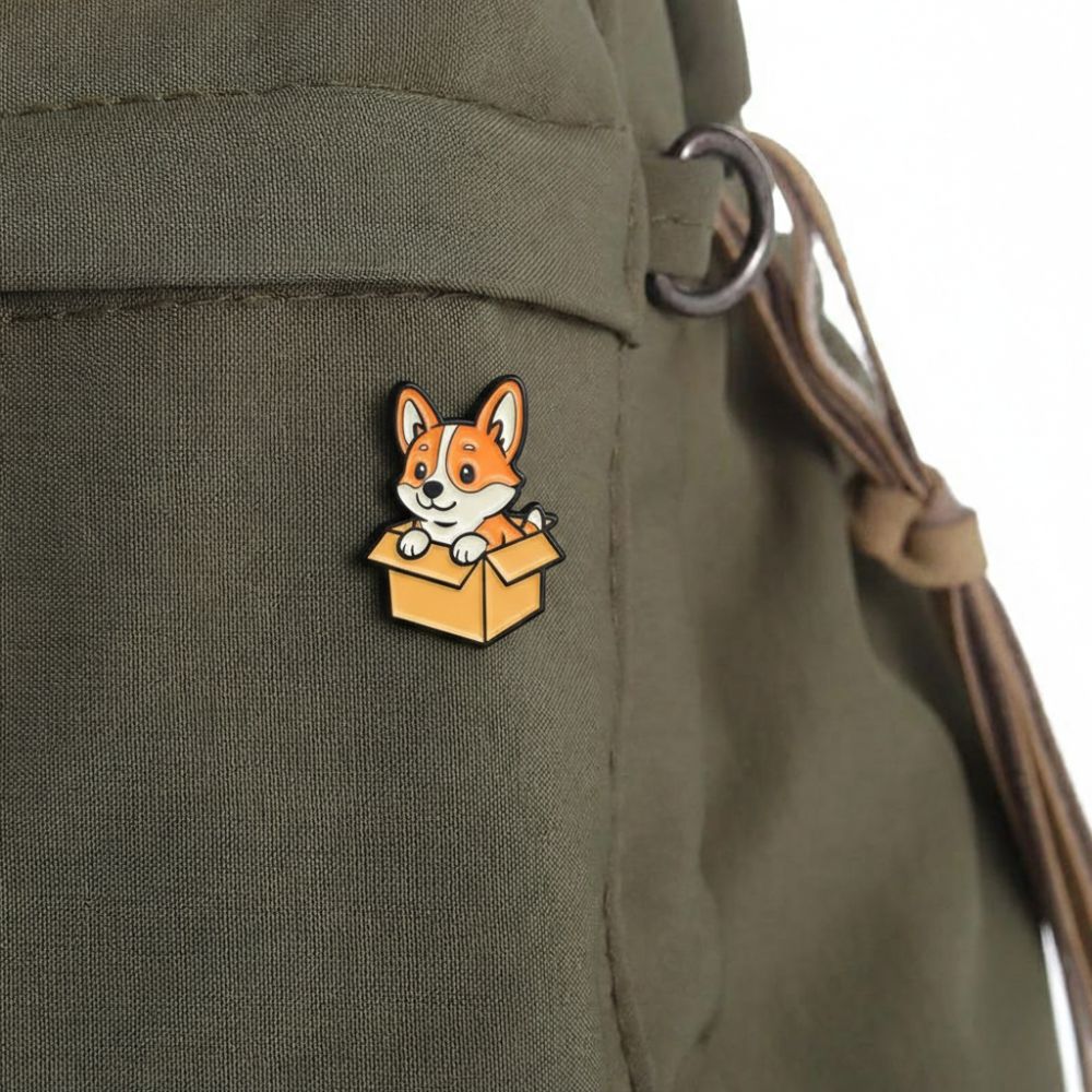 Фото 3Значок BROCHE брошь бижутерия Животные Корги в коробке оранжевый BRGV115060