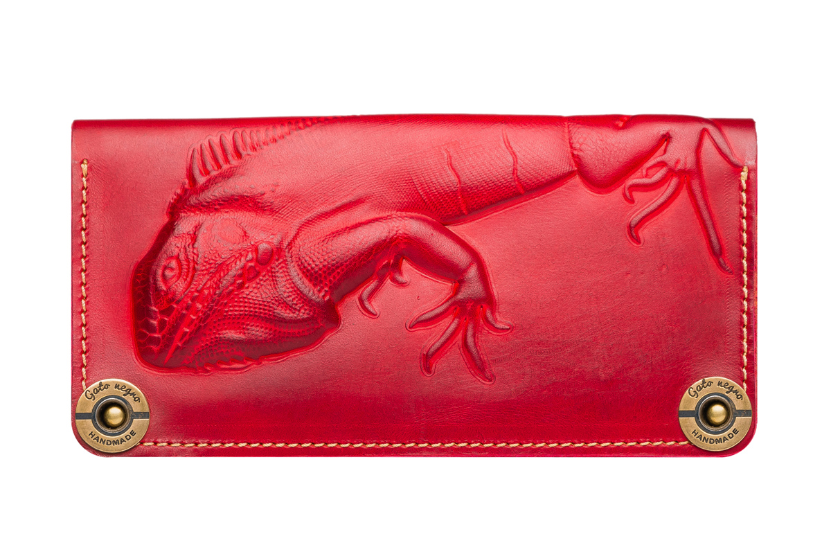 Кожаный кошелёк Gato Negro Iguana GN175 Red