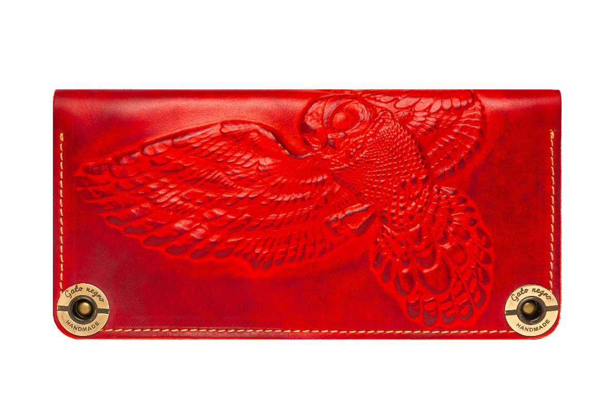Кожаный кошелёк Gato Negro Owl GN265 Red