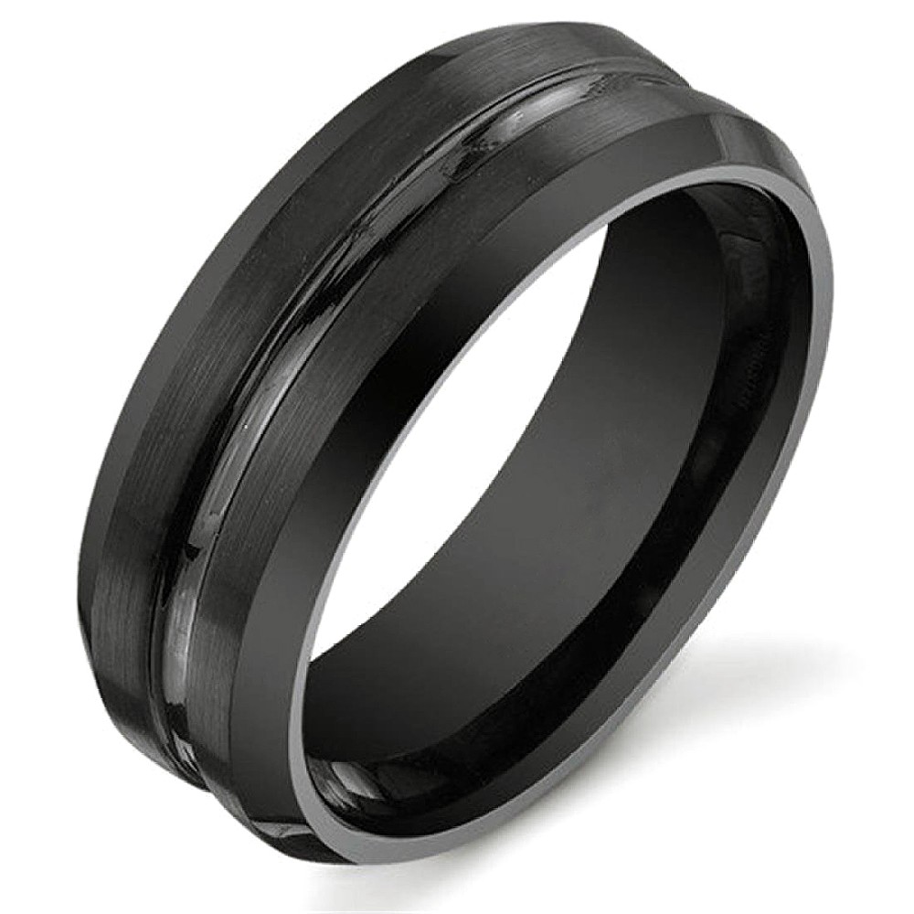 Мужское кольцо VELI бижутерия из карбида вольфрама Чёрный Шик 152778
