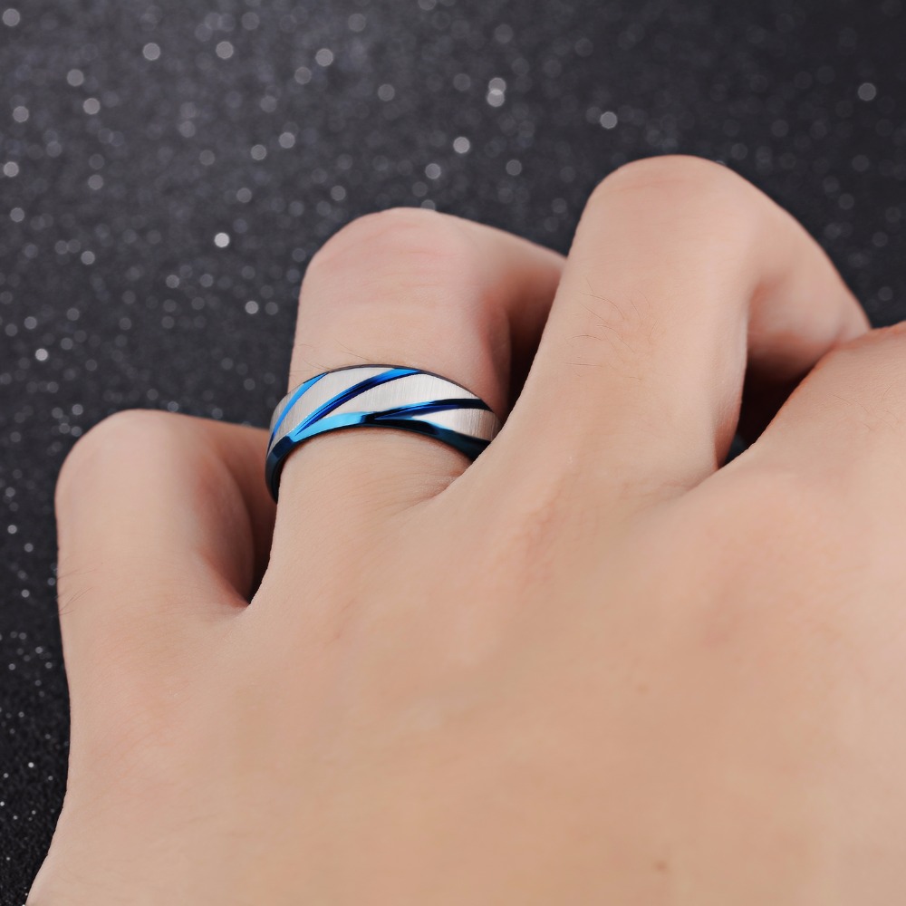 Фото 1Мужское кольцо VELI бижутерия из нержавеющей медицинской стали Форсаж 152516 синее